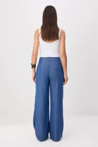 TRENDYOLMİLLA Mavi Waist Detailed High Waist Wide Leg jeans - Image 4