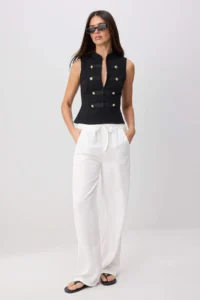 TRENDYOLMİLLA Ecru 100% Tencel High Waist Wide Leg jeans