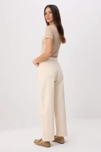 TRENDYOLMİLLA Beige Puantiye Patterned High Waist barrel 100% Cotton Non-Stretch jeans - Image 4