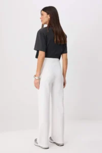 TRENDYOLMİLLA WHITE  Belt Cut Out Detailed Wide Leg/Wide Leg Material  Pants - Image 4