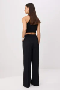 TRENDYOLMİLLA Black Special Collection Draped Wide Leg/Wide Leg Dress Pants - Image 4
