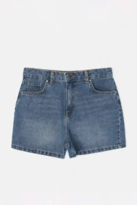 TRENDYOLMİLLA DARK BLUE High Waist 100% Cotton DENIM City Shorts - Image 5