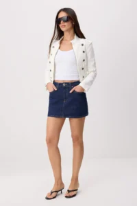 TRENDYOLMİLLA DARK BLUE Less Flexible Mini DENIM Shorts Skirt