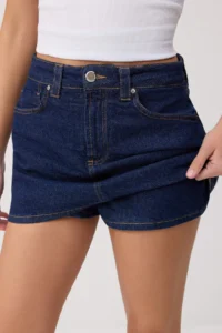 TRENDYOLMİLLA DARK BLUE Less Flexible Mini DENIM Shorts Skirt - Image 3