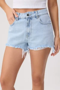 TRENDYOLMİLLA Light Blue Split Detailed DENIM Shorts & Bermuda - Image 3