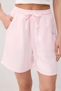 TRENDYOLMİLLA Light Pink 100% Tencel City Size DENIM Shorts - Image 3