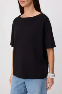 TRENDYOLMİLLA Black Regular/Normal Pattern V-neck Sleeveless Lace Detailed Crepe Knitting T-Shirt - Image 3