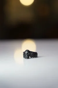 The Collection Wing Patterned Skull Skeleton Adjustable Black Ring - Image 2