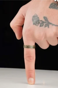 The Collection Caesar Crown Leaf Model Unisex Adjustable Double Color Ring