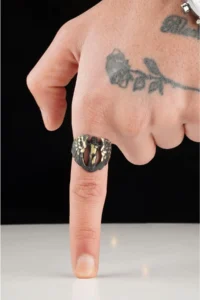 The Collection Antique Antique Winged Women's Model Double Color Adjustable Ring - Image 2