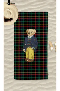 Marte Home Plaid Tedy Bear Beach Towel - Image 3