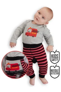 Denokids Firefighter Baby Size Bodysuit Leggings-Pants Set