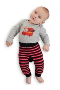 Denokids Firefighter Baby Size Bodysuit Leggings-Pants Set - Image 2