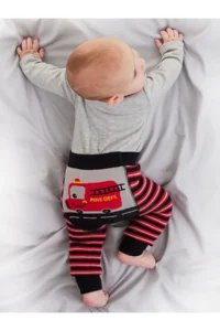 Denokids Firefighter Baby Size Bodysuit Leggings-Pants Set - Image 3