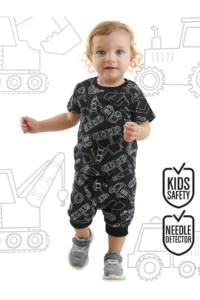 Denokids Car Baby Boy Black Summer T-Shirt Capri Shorts Set