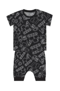 Denokids Car Baby Boy Black Summer T-Shirt Capri Shorts Set - Image 3