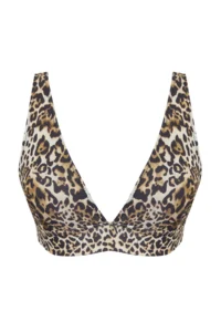 TRENDYOLMİLLA Leopard Patterned Triangle Covered Bikini Top - Image 5