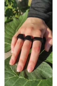 The Collection Men MATTE Black Adjustable Ring Set - Image 2