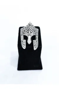 The Collection Gladiator Silver Plated Adjustable Ring with Motif - Image 3