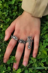 The Collection Antik Silver Plated Adjustable Model Set Ring - Image 2