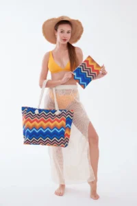 MENUSE ÇANTA Women's Beach Bag Patterned Beach Bag Daily Shoulder Bag - Image 3
