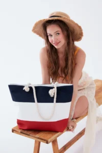 MENUSE ÇANTA Women's Beach Bag Patterned Beach Bag Daily Shoulder Bag - Image 3
