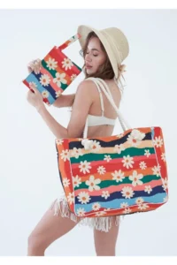 MENUSE ÇANTA Women Beach Bag Zippered - Image 2
