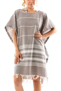 Formeya Cotton Adult Peshtemal Poncho Bathrobe Beach Towel Brown - Image 2