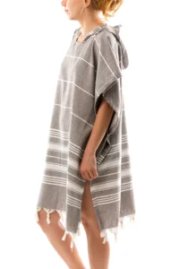 Formeya Cotton Adult Peshtemal Poncho Bathrobe Beach Towel Brown - Image 4