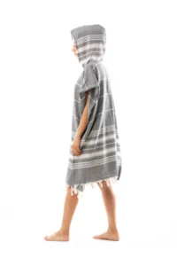 Formeya Cotton Adult Peshtemal Poncho Bathrobe Beach Towel Gray - Image 5