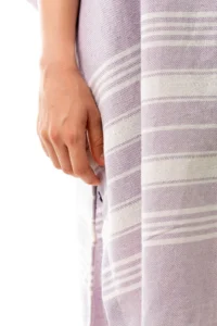Formeya Cotton Adult Peshtemal Poncho Bathrobe Beach Towel Lilac - Image 7