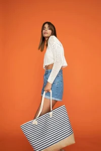 DeFacto X7823 Navy Blue Women Beach Bag - Image 7
