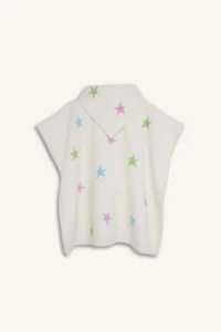 DeFacto  Beige Printed Cotton Beige Poncho Towel Girl Child - Image 3