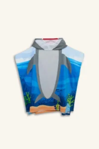 DeFacto  Navy Blue Patterned Cotton Poncho Towel Boy