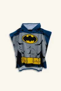 DeFacto  Navy Blue Batman Patterned Cotton Poncho Towel for Boy