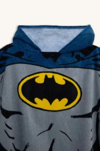 DeFacto  Navy Blue Batman Patterned Cotton Poncho Towel for Boy - Image 2
