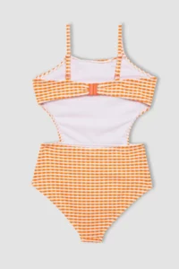 DeFacto Checkered Swimsuit Girls' - Image 3