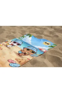 Erays Home Bubu Dudu New Patterned Digital Printed Girl's Beach Towel Cotton Beach Towel Sea Towel - Image 2