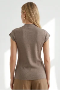 Olalook Women's Mink Pleat Detailed Buttoned Viscose Content Knitwear Blouse - Image 4