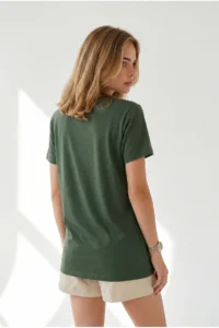 Olalook Women's Khaki Collar Lace Side Slit Flowy Blouse - Image 6