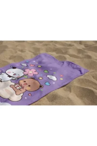 Erays Home Bubu Dudu Patterned Printed Beach Towel Cotton Girls' Beach Towel Sea Towel - Image 3