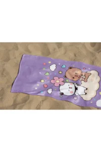 Erays Home Bubu Dudu Patterned Printed Beach Towel Cotton Girls' Beach Towel Sea Towel - Image 4