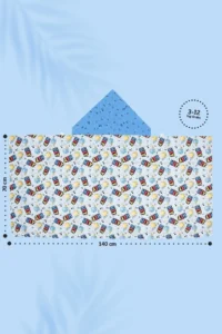 HAMUR Hooded Girl-Boy Children's Beach Towel Swimmer Sea Pool Baby Swimming Towel Velcro Hey Blue - Image 2
