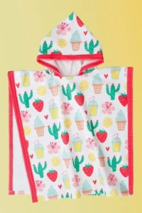 HAMUR Girl's Hooded Beach Towel Poncho Towel Swimming Sea Pool Bathrobe Baby Bath Towel Ice Cream - Image 2