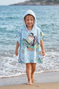 HAMUR Boy's Hooded Beach Towel Poncho Towel Swimmer Sea Pool Bathrobe Baby Bath Towel Dragon