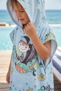 HAMUR Boy's Hooded Beach Towel Poncho Towel Swimmer Sea Pool Bathrobe Baby Bath Towel Dragon - Image 3