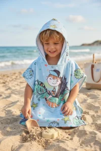 HAMUR Boy's Hooded Beach Towel Poncho Towel Swimmer Sea Pool Bathrobe Baby Bath Towel Dragon - Image 4