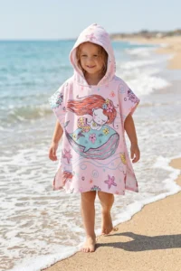 HAMUR Girl's Hooded Beach Towel Poncho Towel Swimmer Sea Pool Bathrobe Baby Bath Towel Mermaid