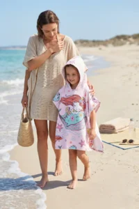 HAMUR Girl's Hooded Beach Towel Poncho Towel Swimmer Sea Pool Bathrobe Baby Bath Towel Mermaid - Image 6