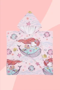HAMUR Girl's Hooded Beach Towel Poncho Towel Swimmer Sea Pool Bathrobe Baby Bath Towel Mermaid - Image 7